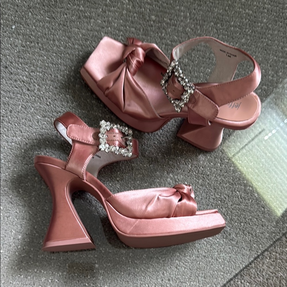 Jeffrey Campbell Pink Satin Platform Heels